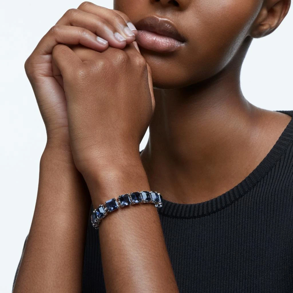 商品Swarovski|Millenia bracelet square cut medium grey ruthenium plated,价格¥2262,第2张图片详细描述