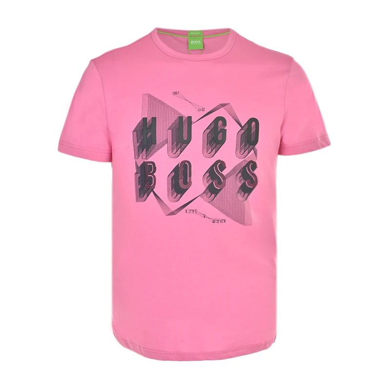 商品Hugo Boss|HUGO BOSS 玫红色男士T恤 TEEOS-171-5506-570,价格¥419,第1张图片
