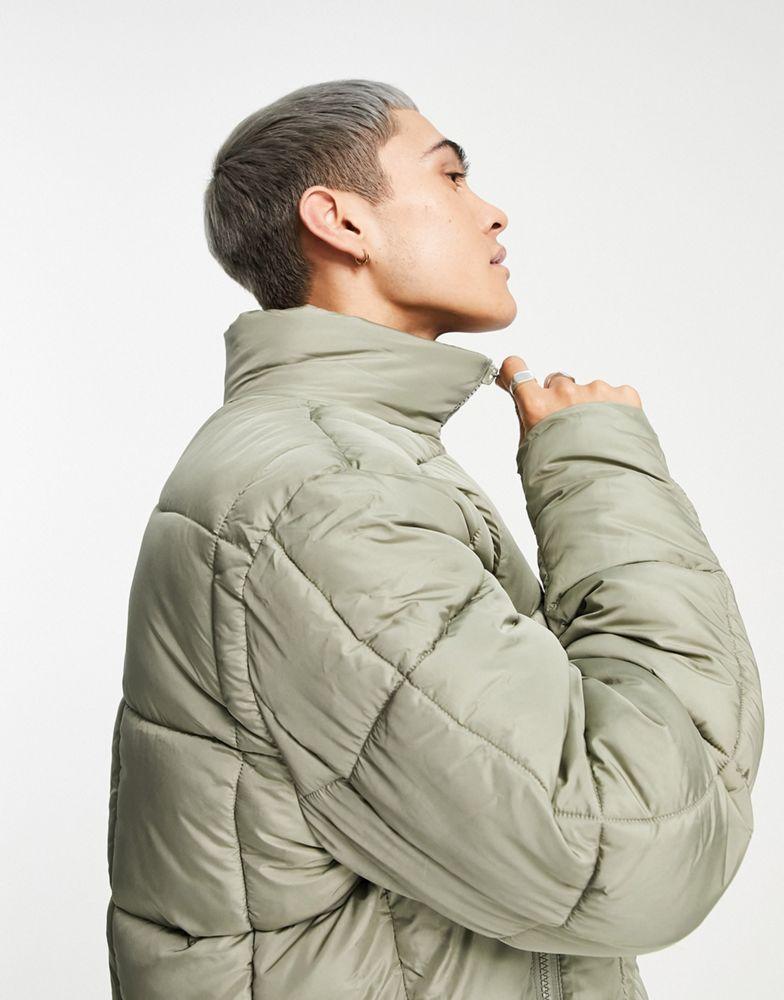 商品ASOS|ASOS DESIGN puffer jacket in sage green,价格¥276,第5张图片详细描述