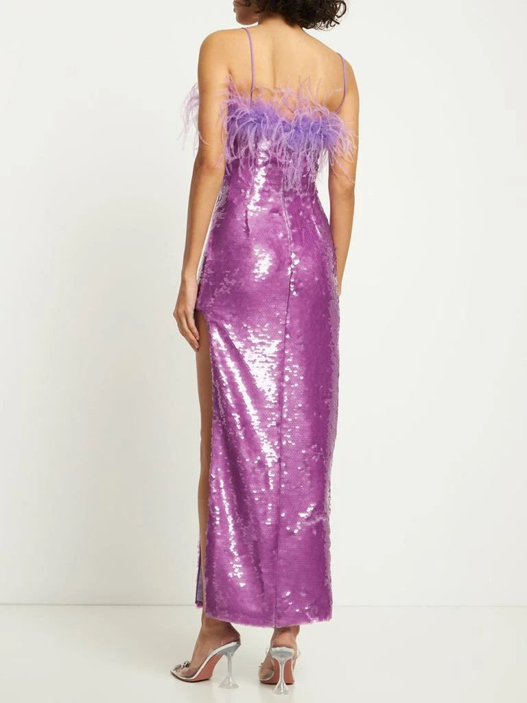 商品GIUSEPPE DI MORABITO|Sequined Midi Dress W/ Feathers,价格¥3501,第2张图片详细描述