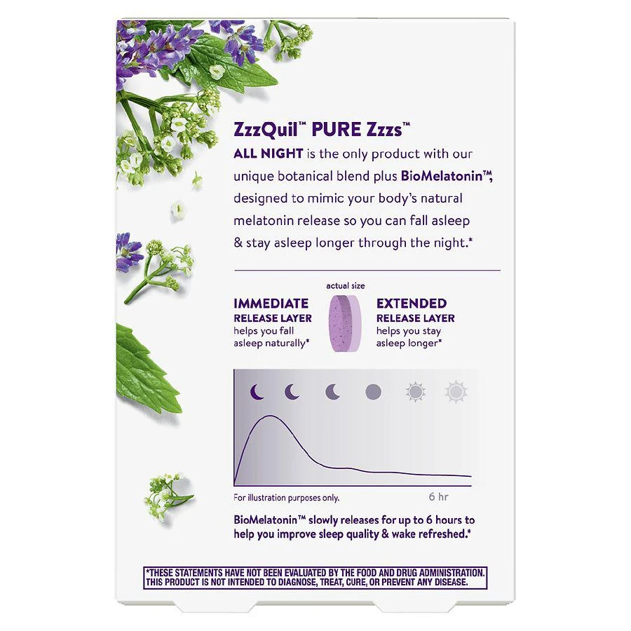 商品PURE Zzzs|All Night Extended Release Melatonin Sleep Aid,价格¥97,第2张图片详细描述