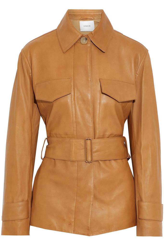 Belted leather jacket商品第1张图片规格展示