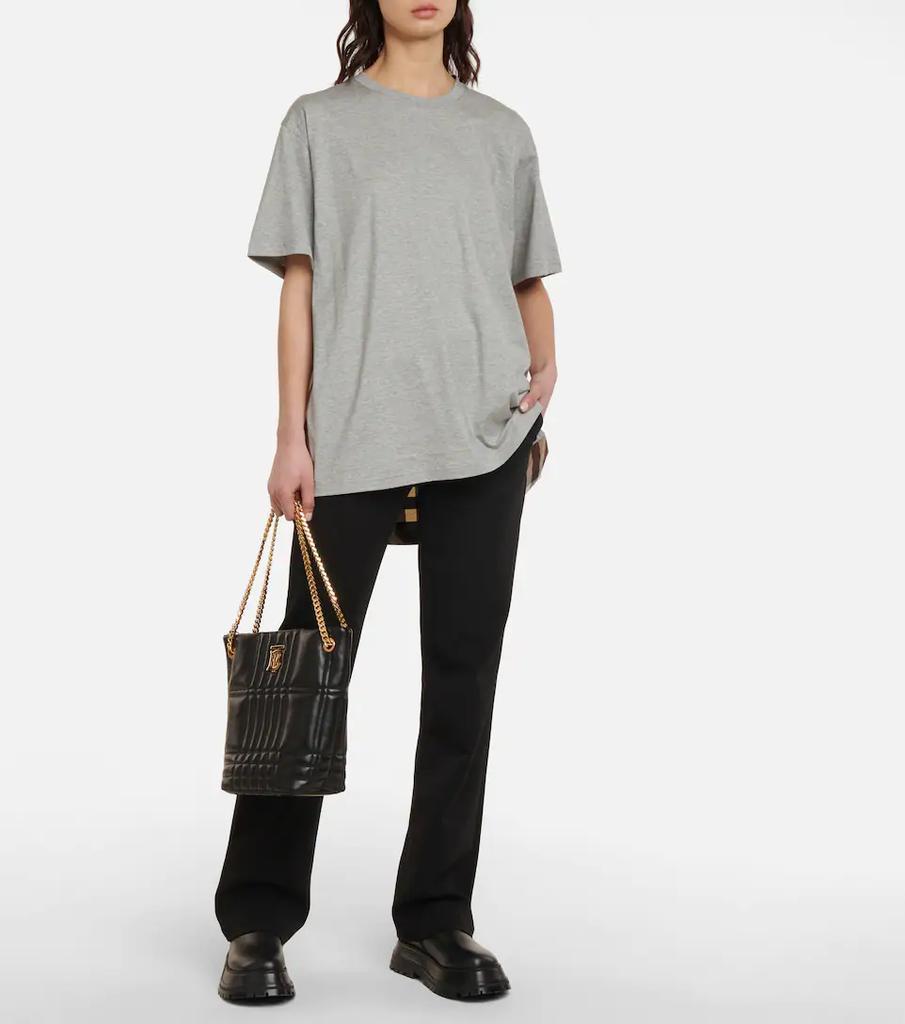 商品Burberry|Check-panel cotton-blend T-shirt,价格¥3339,第5张图片详细描述