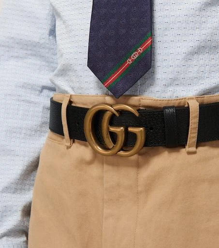 商品Gucci|Leather belt with Double G buckle,价格¥4535,第3张图片详细描述