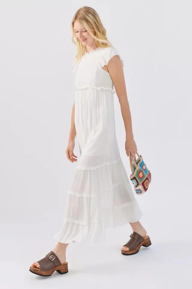 商品Urban Outfitters|UO Sandra Ruffle Midi Dress,价格¥382,第1张图片