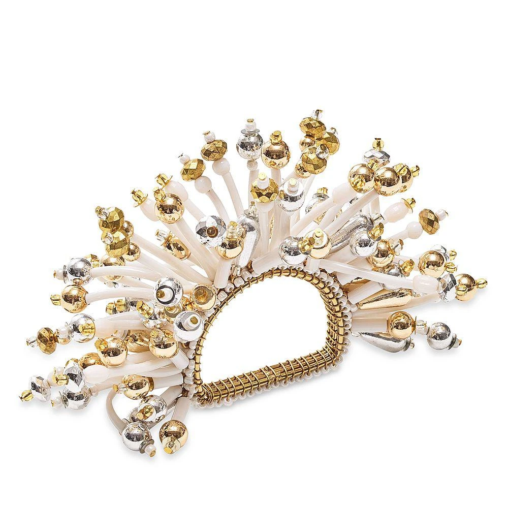 商品Kim Seybert|Fun Burst Napkin Ring in White, Gold & Silver,价格¥223,第1张图片