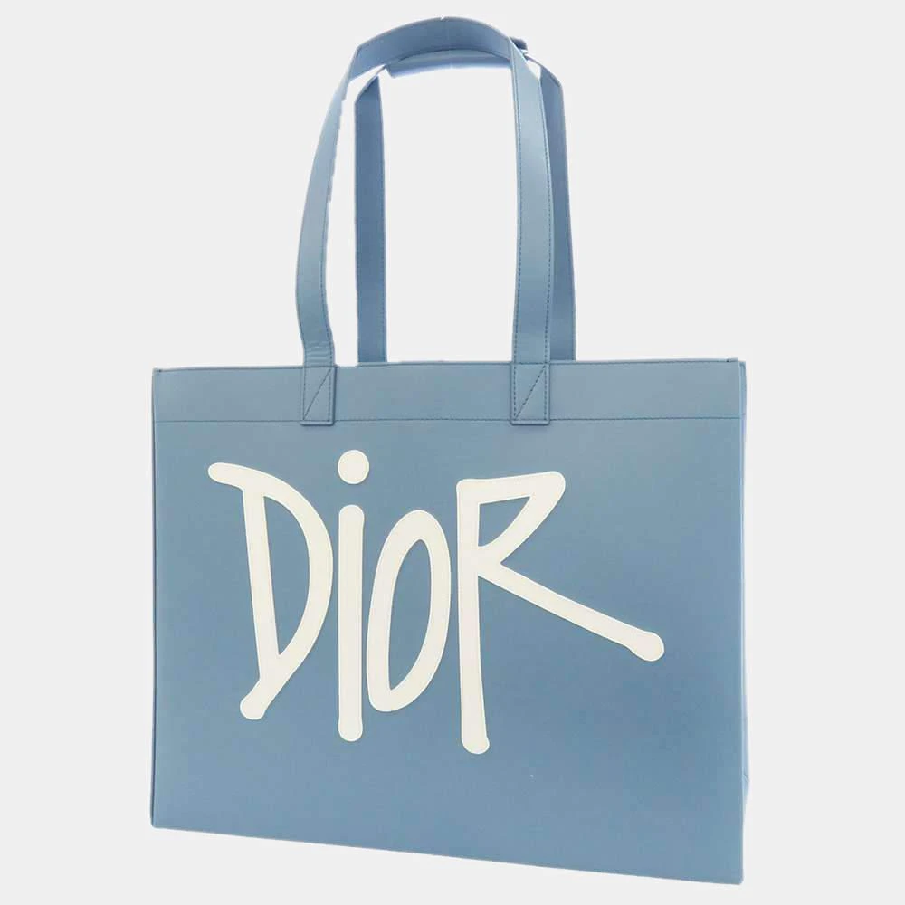 商品[二手商品] Dior|Dior Blue Leather Shawn D-Dior Tote Bag,价格¥20225,第1张图片