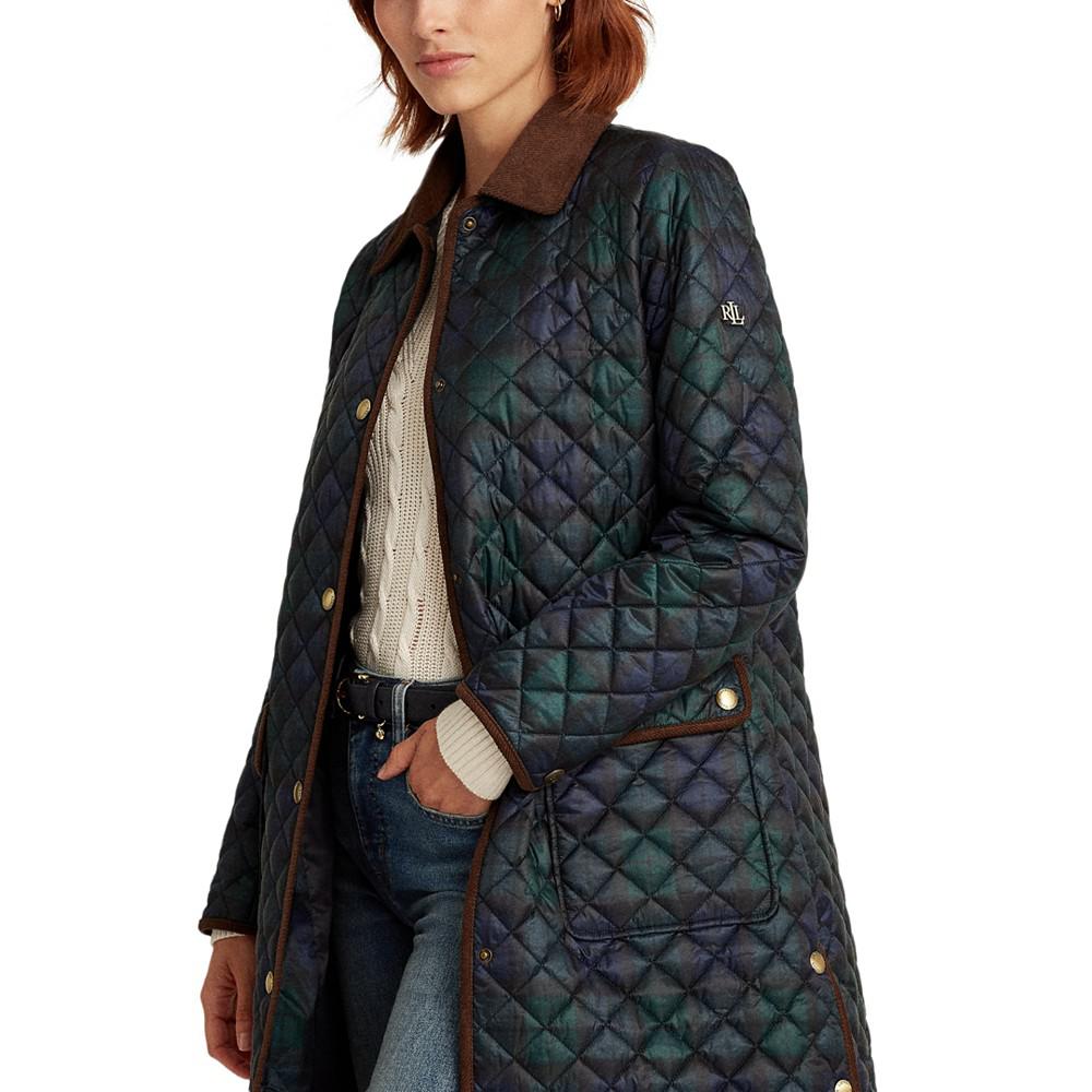 Women's Diamond-Quilted A-Line Coat商品第7张图片规格展示