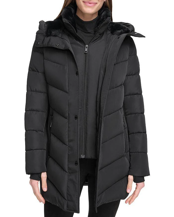 商品Calvin Klein|Faux Fur Trim Puffer Coat,价格¥1325,第5张图片详细描述