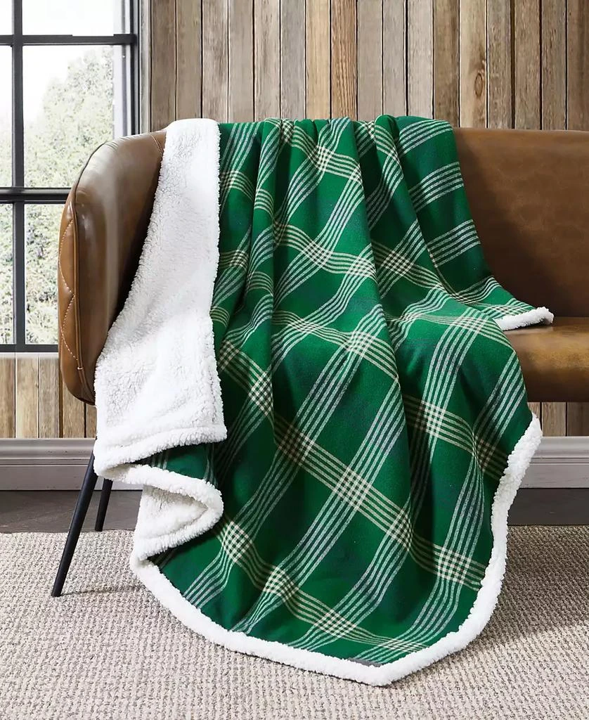 商品Eddie Bauer|Plaid Cotton Yarn Dye Flannel Reversible Throw, 60" x 50",价格¥151,第4张图片详细描述