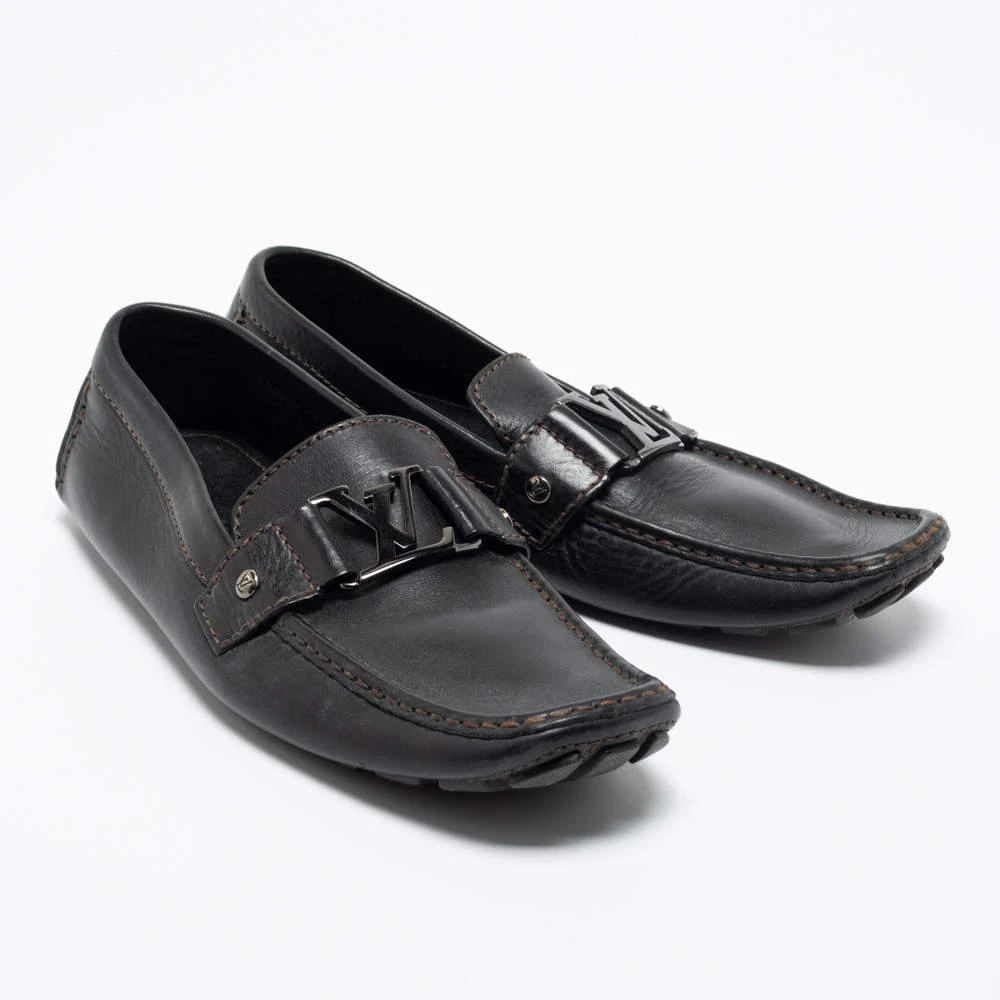 商品[二手商品] Louis Vuitton|Louis Vuitton Black Leather Monte Carlo Loafers Size 42.5,价格¥2936,第4张图片详细描述