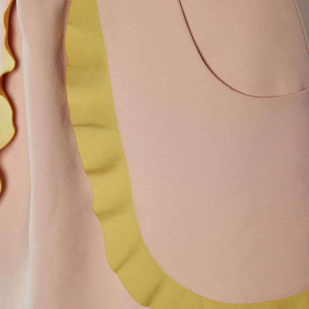 RED Valentino Light Pink Crepe Contrast Ruffle Trim Mini Skirt S商品第3张图片规格展示