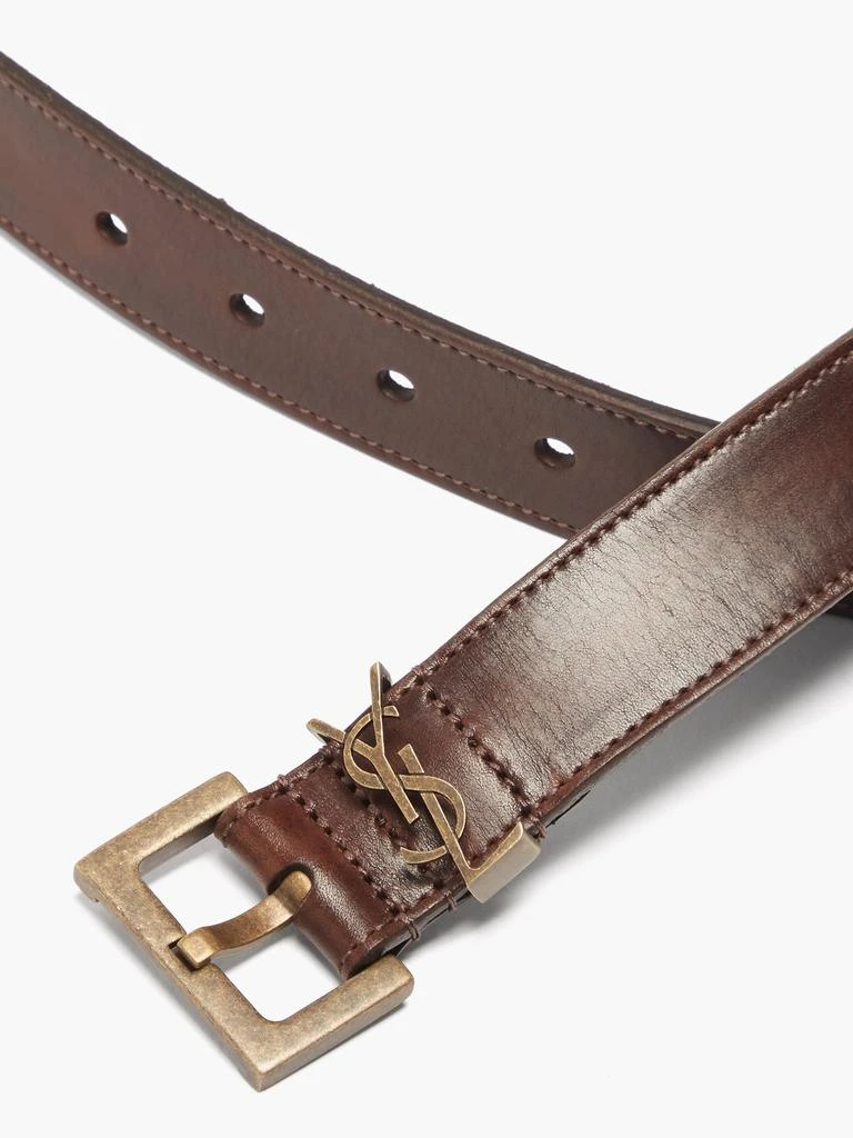 商品Yves Saint Laurent|YSL-monogram leather belt,价格¥4200,第2张图片详细描述