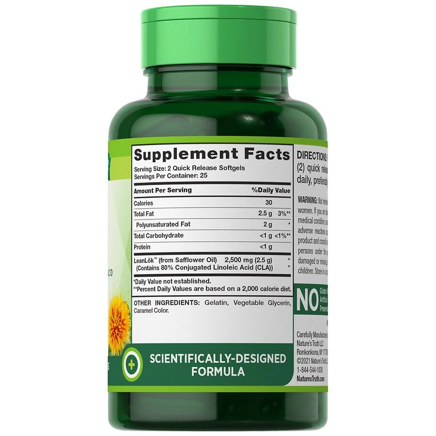 商品Nature's Truth|Ultimate CLA Conjugated Linoleic Acid Leanlok 1,250 mg,价格¥45,第3张图片详细描述