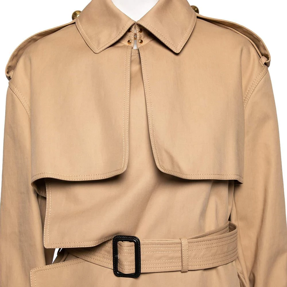 商品[二手商品] Burberry|Burberry Beige Cotton Draped Collar Belted Trench Coat S,价格¥3572,第4张图片详细描述