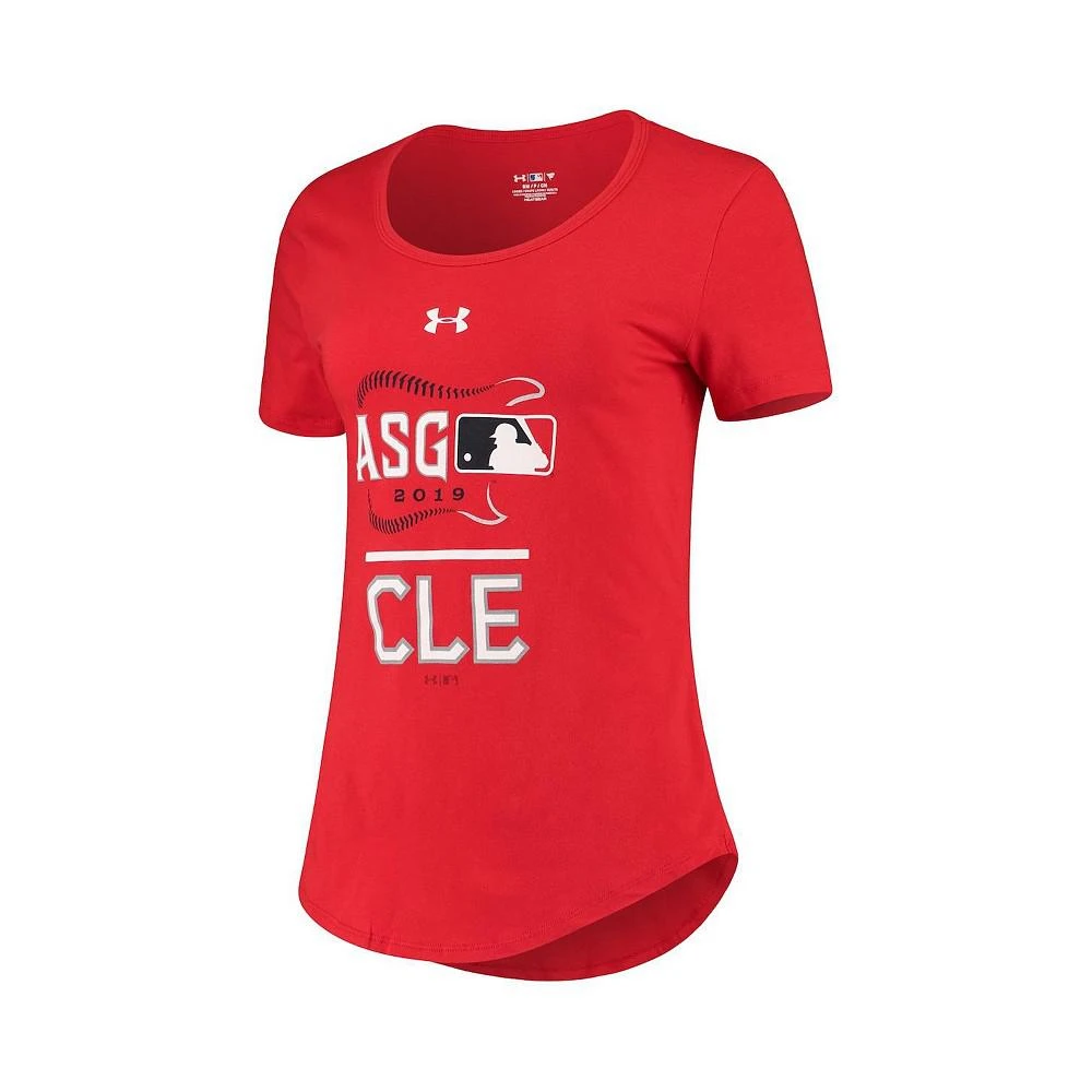 商品Under Armour|Women's Red 2019 MLB All-Star Game Tri-Blend Performance Scoop Neck T-shirt,价格¥265,第3张图片详细描述