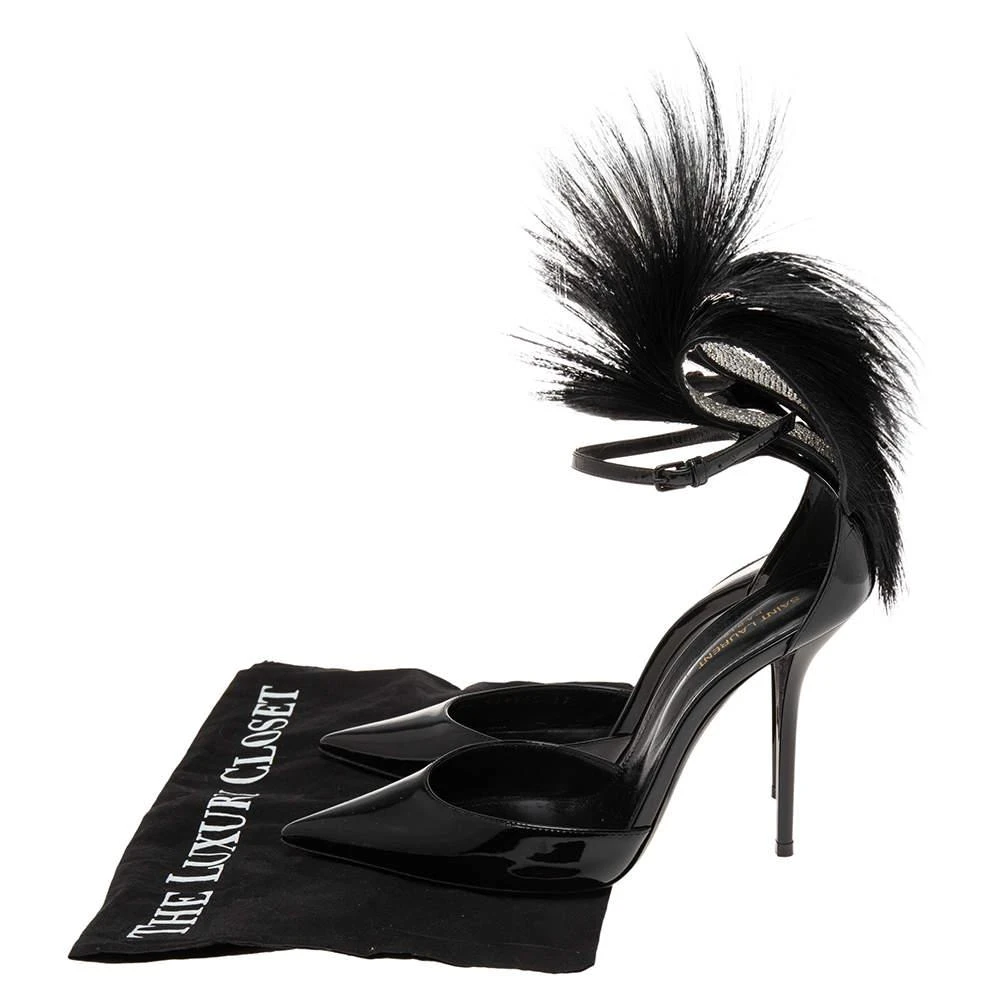 Saint Laurent Black Patent Leather And Antelope Fur Jamie D'orsay Pumps Size 37 商品