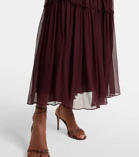 Talitha ruffled silk chiffon midi dress 商品
