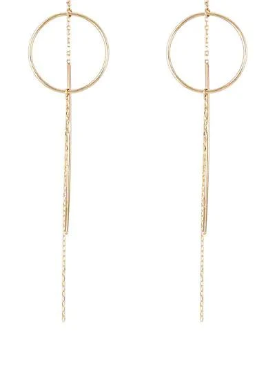 商品Hirotaka|Yellow Gold Wire-Ring & Chain Earrings,价格¥2792,第1张图片
