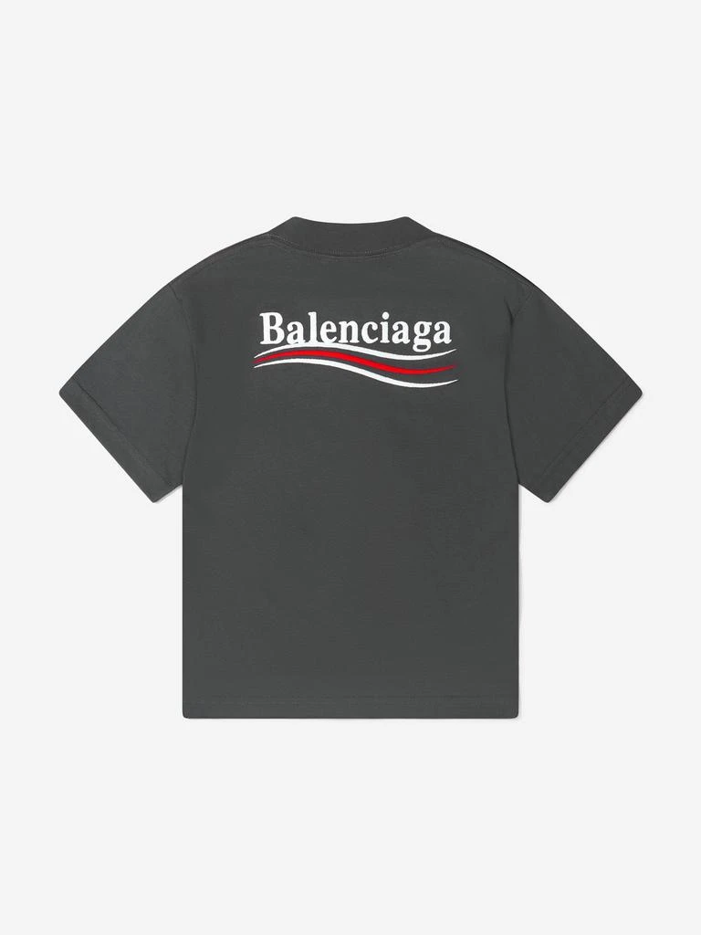 商品Balenciaga|Balenciaga Kids Grey Unisex Organic Cotton Logo T-Shirt,价格¥1421,第4张图片详细描述