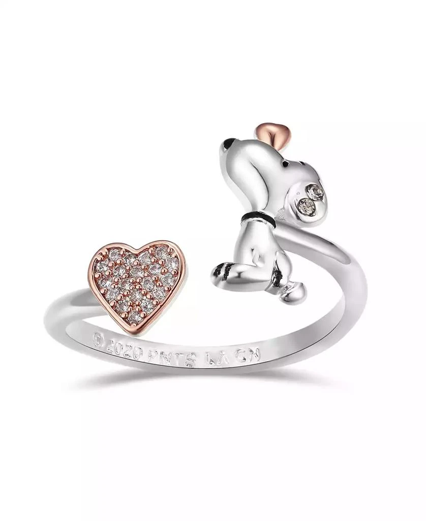 商品Peanuts|Snoopy and Pave Crystal Heart Bypass Ring,价格¥67,第1张图片