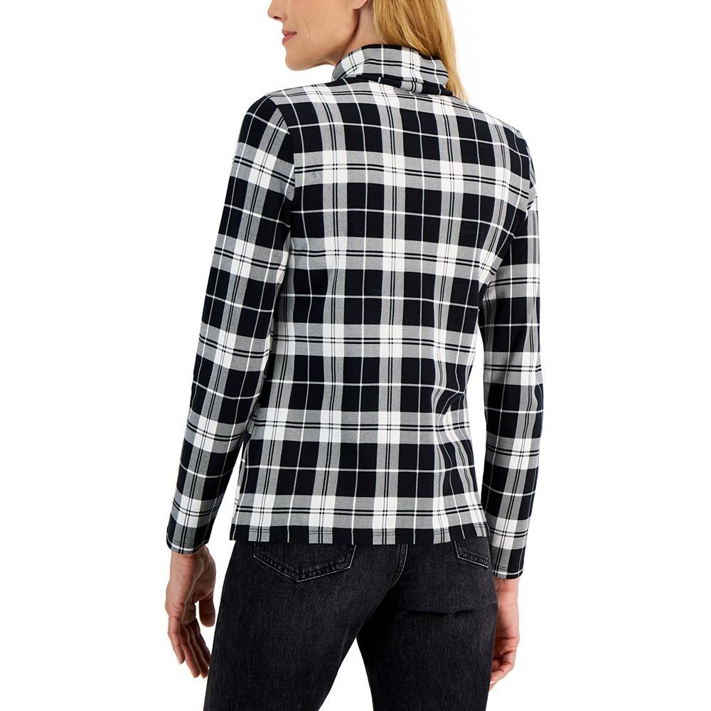 商品Charter Club|Women's Tartan Turtleneck Top, Created for Macy's,价格¥131,第4张图片详细描述