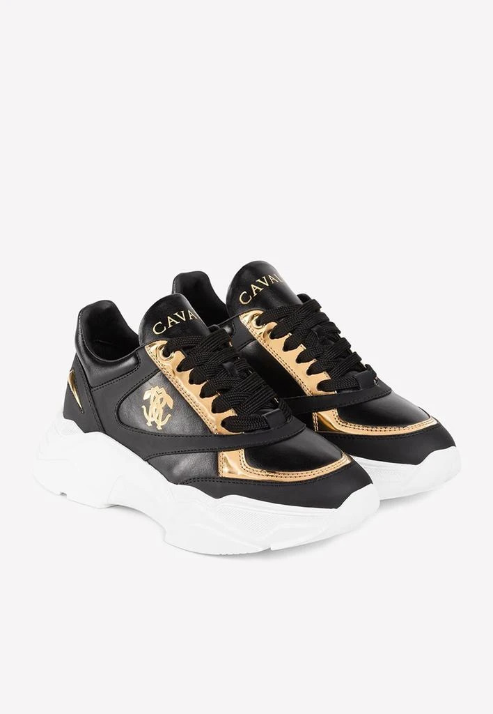 商品Roberto Cavalli|Mirror Snake-Embossed Paneled Sneakers,价格¥3984,第2张图片详细描述
