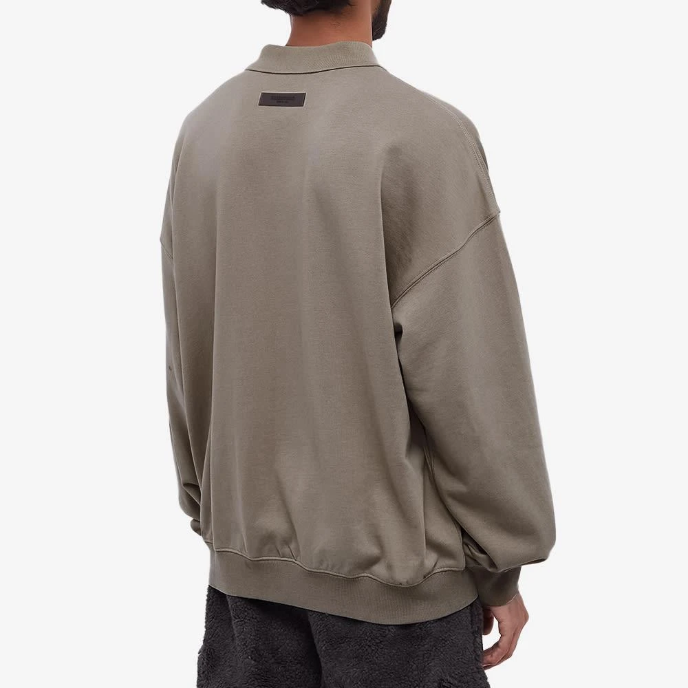 商品Essentials|Fear of God ESSENTIALS Logo Long Sleeve Polo - Desert Taupe,价格¥521,第3张图片详细描述