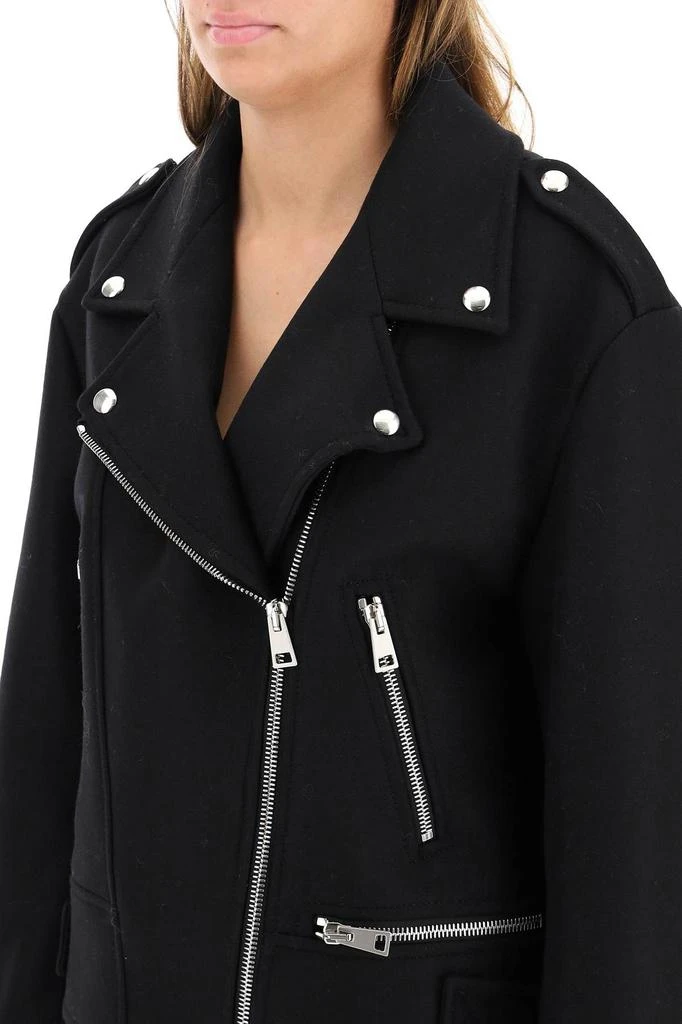 商品Max Mara|FELTED CLOTH BIKER JACKET,价格¥2435,第5张图片详细描��述