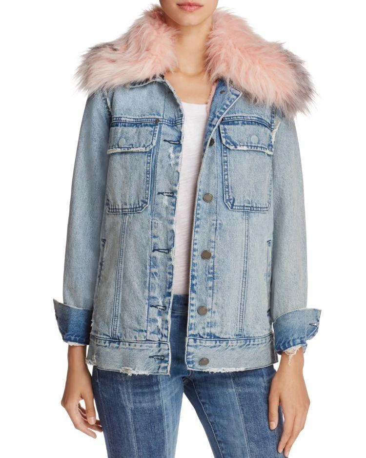 商品Blank NYC|Faux Fur Detail Denim Jacket,价格¥1110,第1张图片