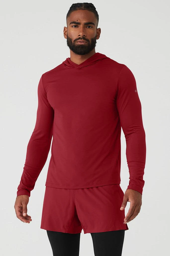 商品Alo|Conquer Reform Long Sleeve With Hood - Victory Red,价格¥775,第1张图片