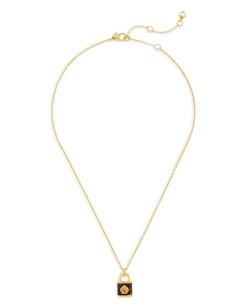 商品Kate Spade|Lock and Spade Color Padlock Mini Pendant Necklace in Gold Tone, 16"-19",价格¥300,第1张图片
