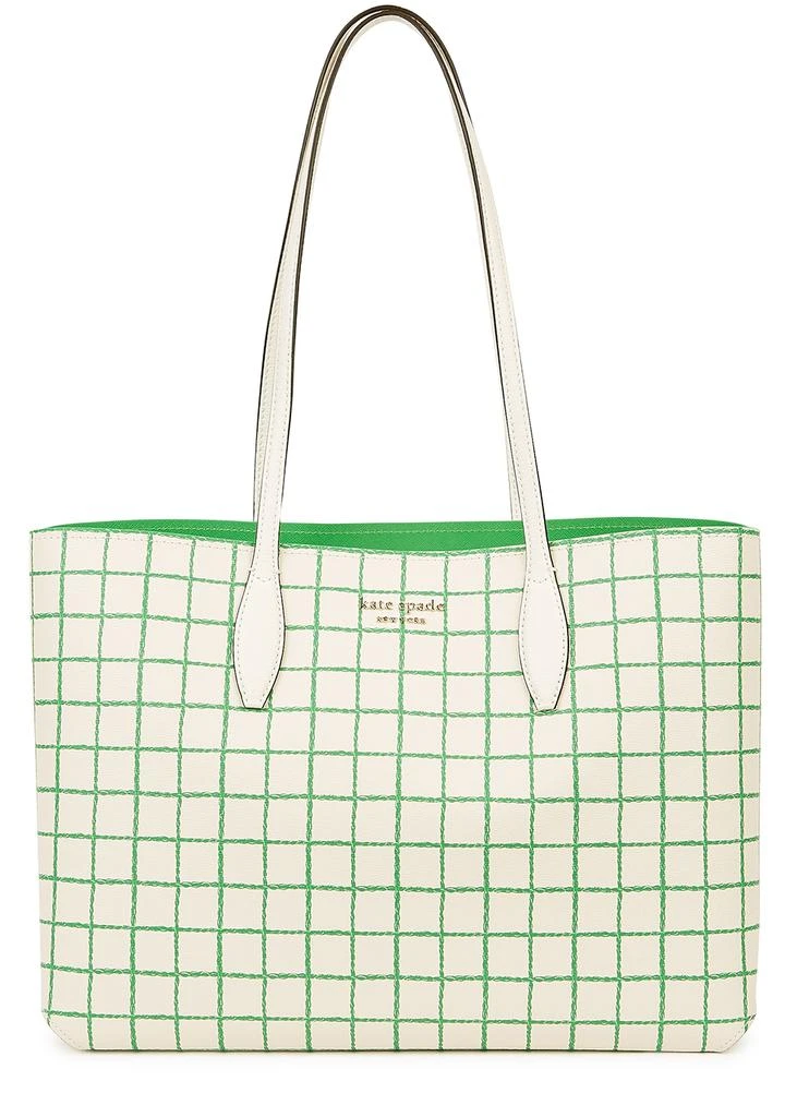 商品Kate Spade|All Day Tennis checked leather tote,价格¥2357,第1张图片