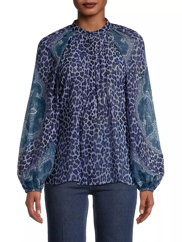 商品Kobi Halperin|Carla Mixed-Print Chiffon Blouse,价格¥921,第3张图片详细描述