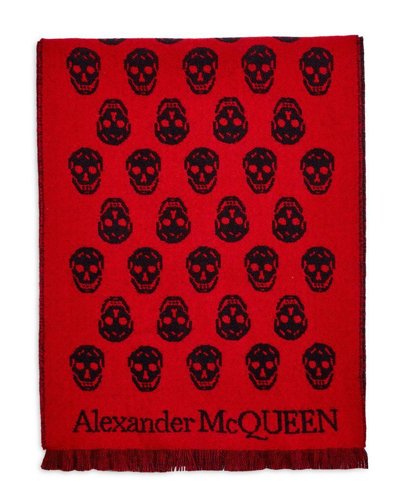 商品Alexander McQueen|Biker Skull Wool Scarf,价格¥1780,第1张图片