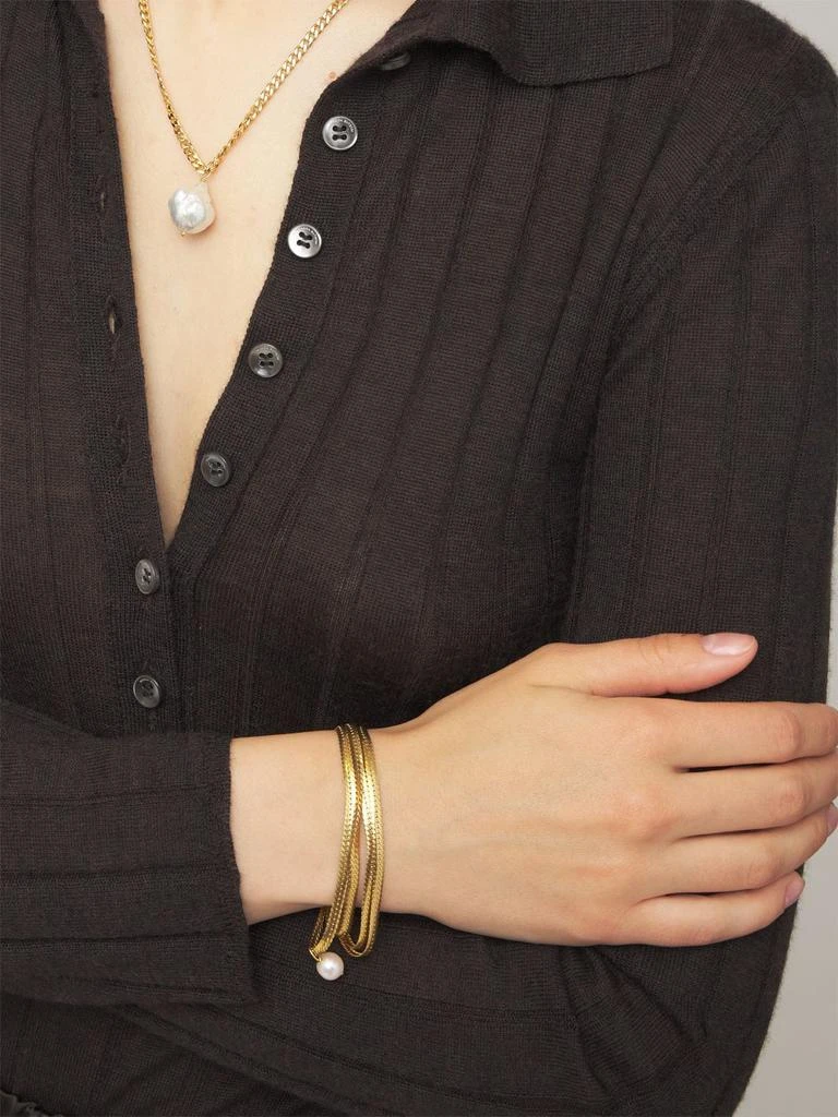 商品Magda Butrym|Triple Wire Chain Bracelet W/ Pearl,价格¥1953,第1张图片详细描述