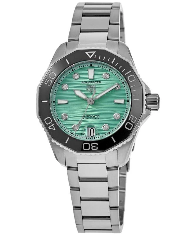 商品TAG Heuer|Tag Heuer Aquaracer Professional 300 Green Diamond Dial Women's Watch WBP231K.BA0618,价格¥23259,第1张图片