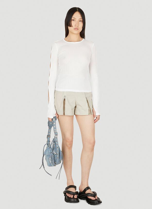 商品Helmut Lang|Slash Sleeve Base Top in White,价格¥1449,第4张图片详细描述