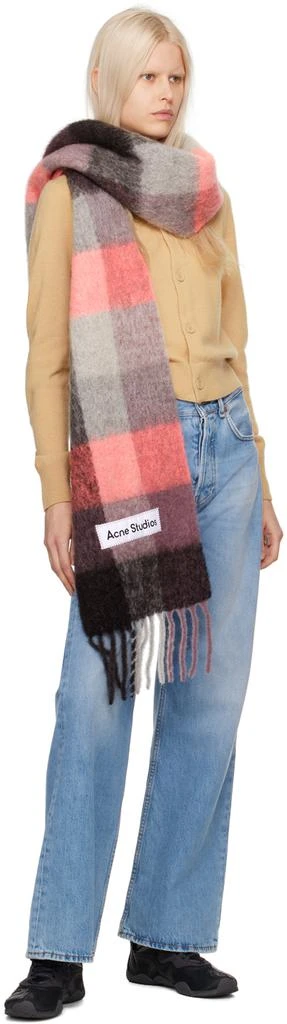 商品Acne Studios|Pink Mohair Checked Scarf,价格¥2386,第3张图片�详细描述