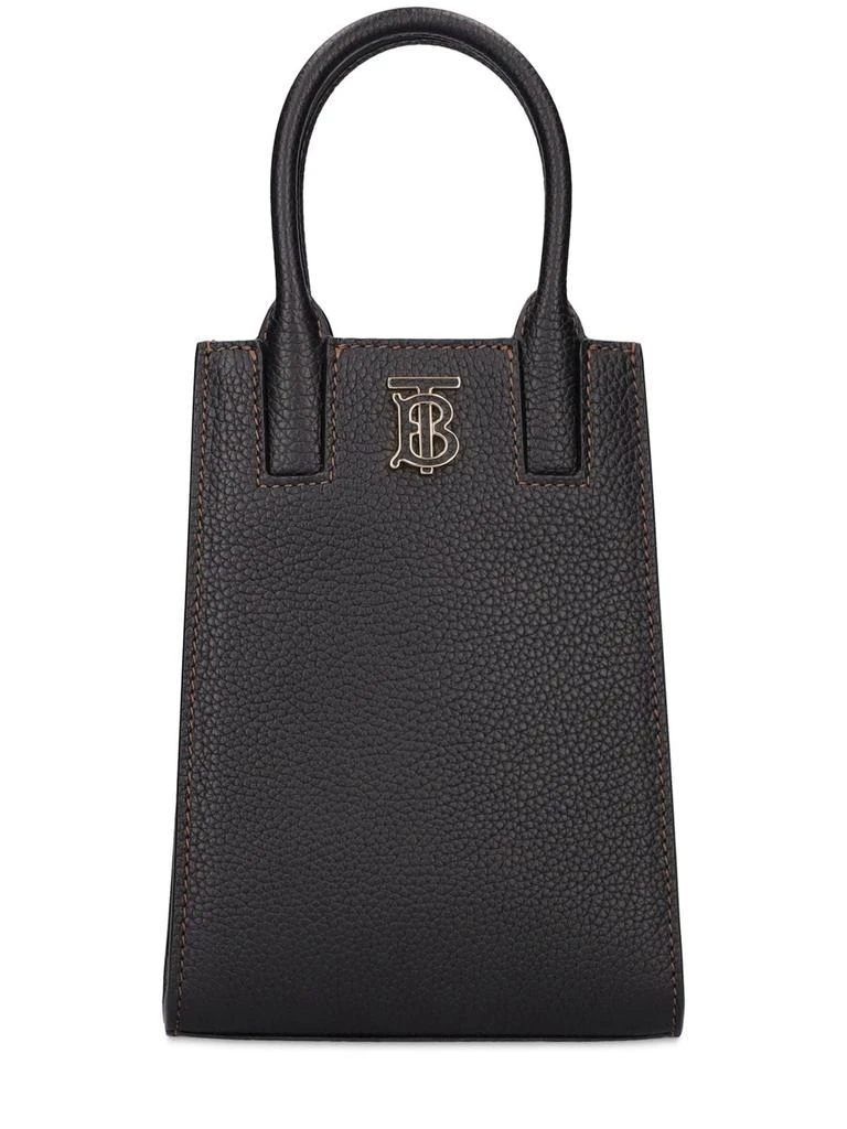 商品Burberry|Tb Logo Grain Leather Phone Tote,价格¥9862,第1张图片