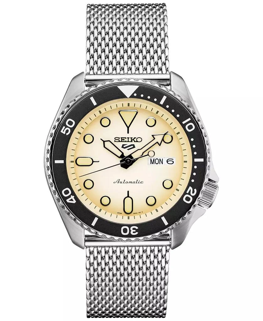 商品Seiko|Men's Automatic 5 Sports Stainless Steel Mesh Bracelet Watch 42.5mm,价格¥2605,第1张图片