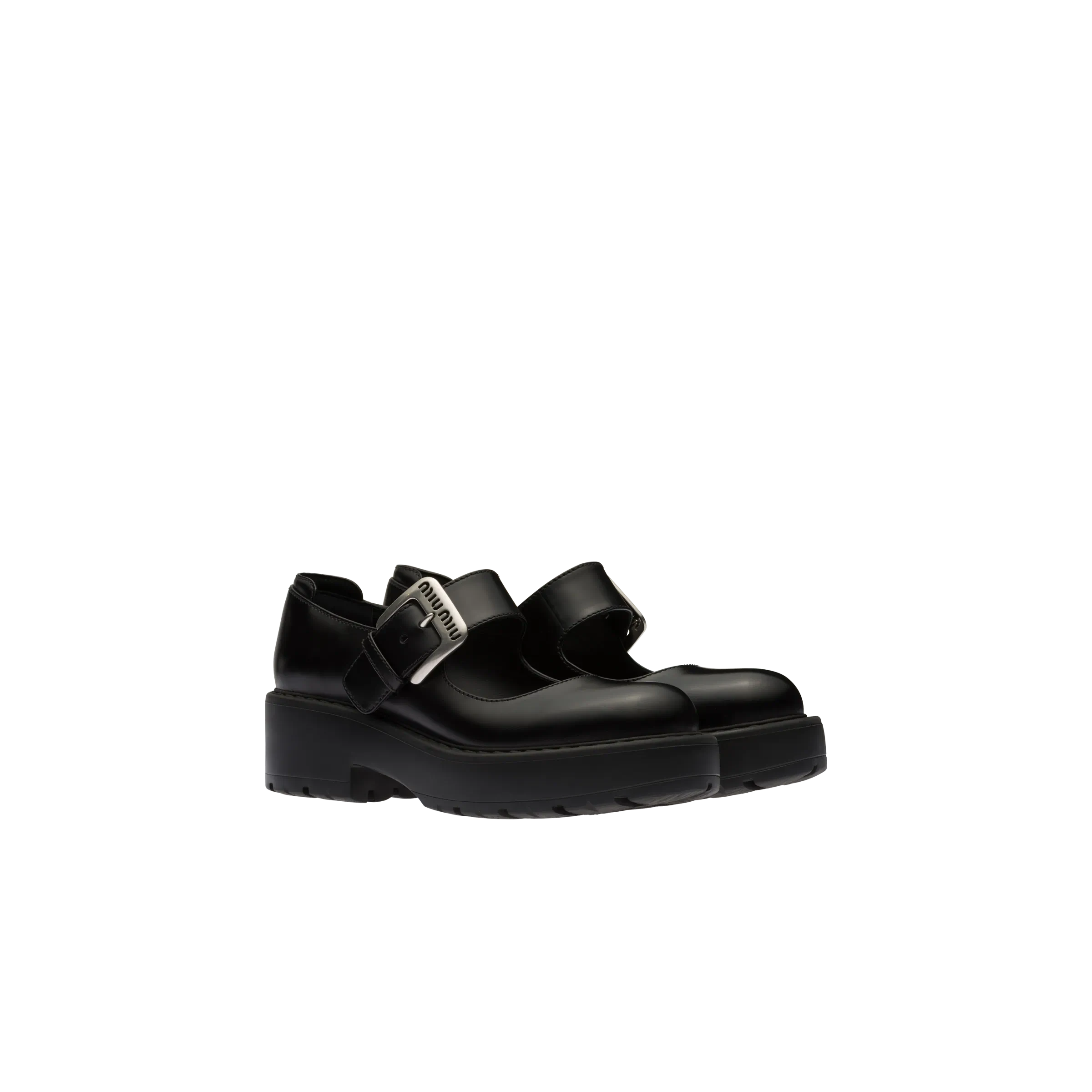 【预售】 缪缪 25春夏 女士 厚底鞋 Ballerines en cuir 5F786D_B4L_F0002_F_DX55  商品