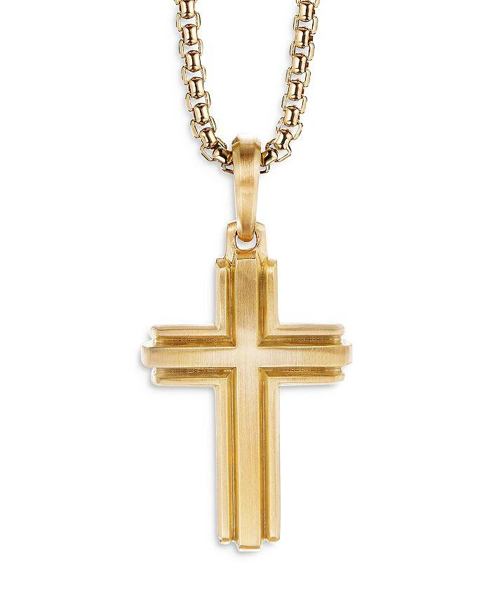 商品David Yurman|Men's Deco Cross Pendant in 18K Yellow Gold, 34mm,价格¥22388,第2张图片详细描述