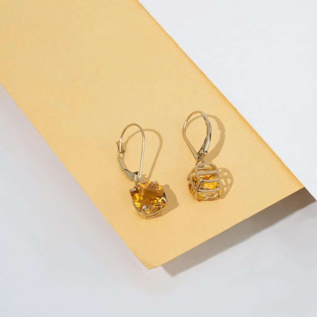 商品MAXCOLOR|14k Solid Yellow Gold Gemstone Dangle Leverback Earrings (8mm),价格¥1344,第5张图片详细描述