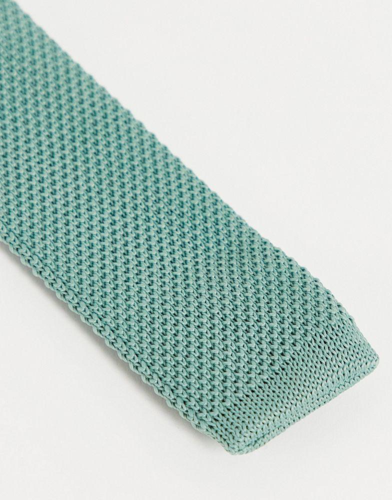 Noak knitted tie in sage green商品第3张图片规格展示