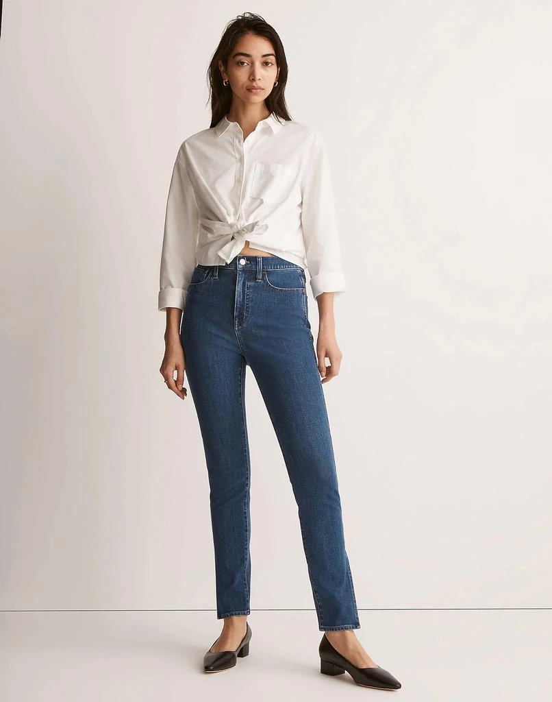 商品Madewell|11" High-Rise Roadtripper Supersoft Skinny Jeans in Medium Indigo Wash: Slit-Hem Edition,价格¥301,第2张图片详细描述