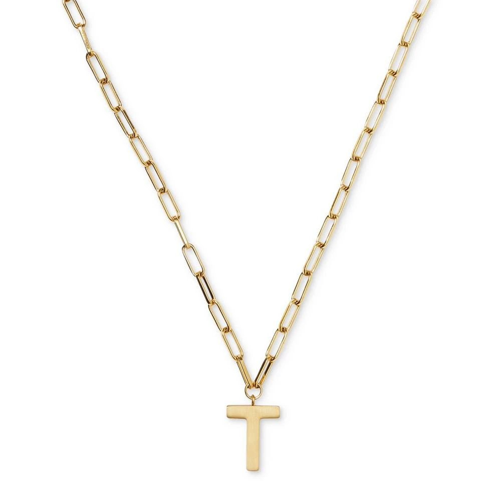 商品Kate Spade|Gold-Tone T Paperclip Chain Pendant Necklace, 17" + 3" extender,价格¥165,第1张图片