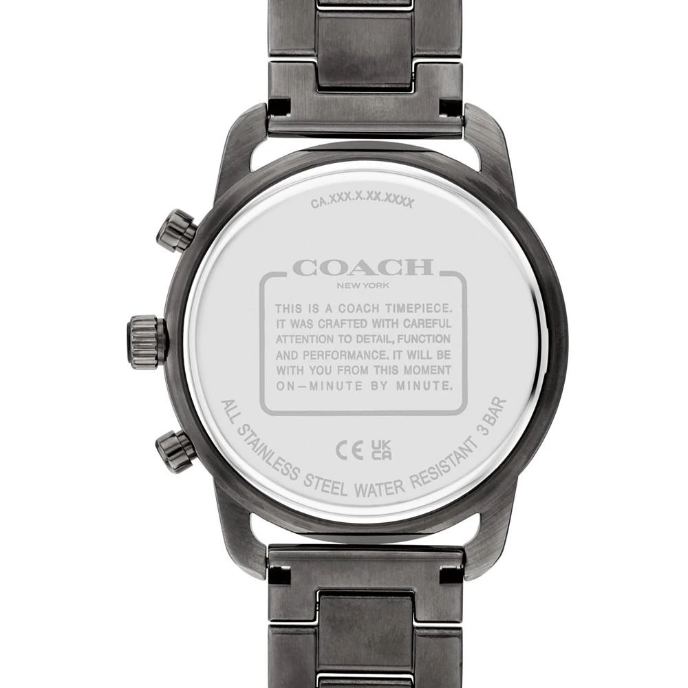 商品Coach|Men's Chronograph Cruiser Gray-Tone Stainless Steel Bracelet Watch 44mm,价格¥2441,第3张图片详细描述