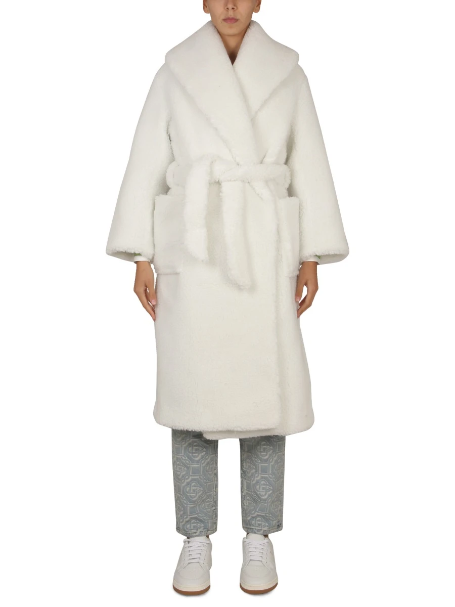 商品【商品预售7天】 Casablanca|Casablanca 女士大衣 WF22OT05201FSOFFWHITE 白色,价格¥3577,第3张图片详细描述