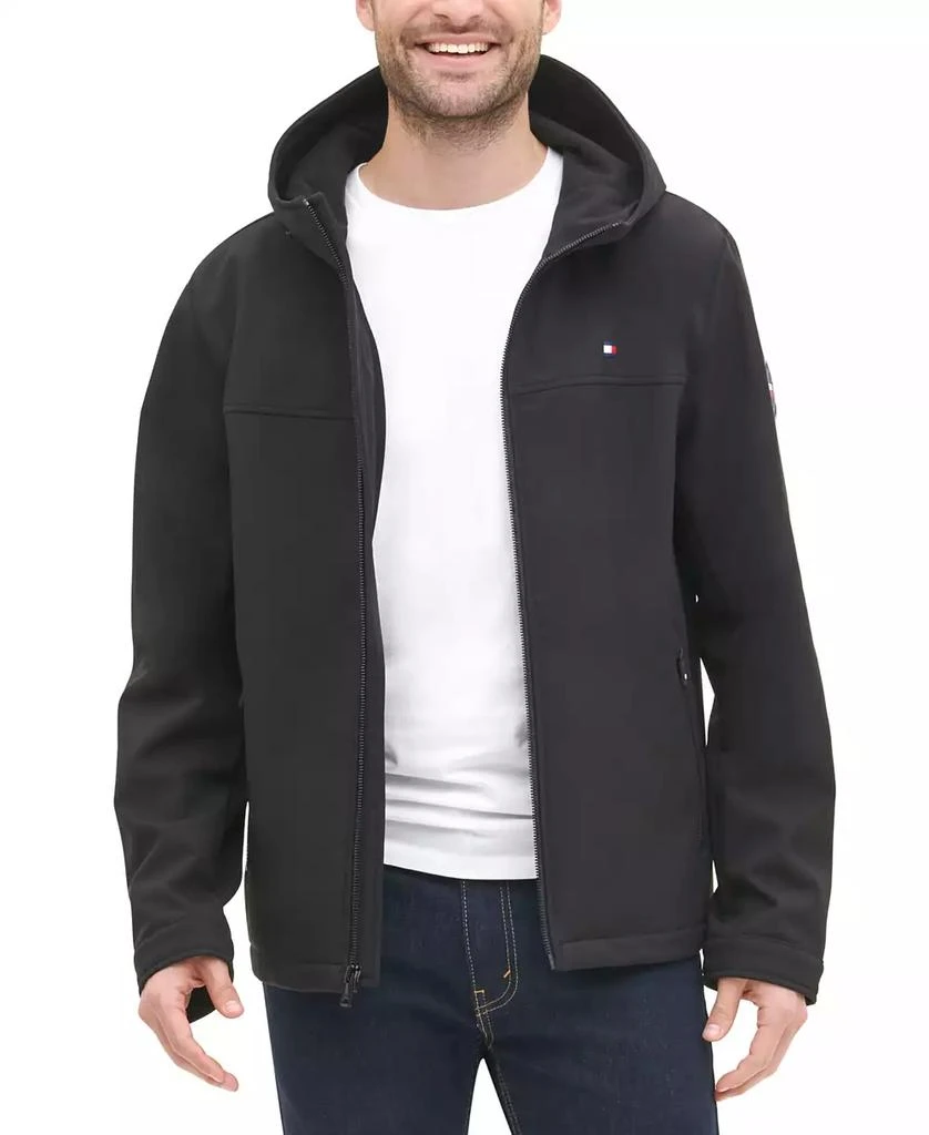 男式logo图案连帽软壳夹克 防水面料 商品